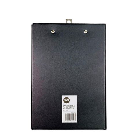 WS Clipboard Double PVC Black A5