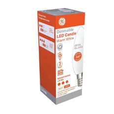 General Electric E27 LED Dimmable Candle 4.8W Warm Light Bulb White