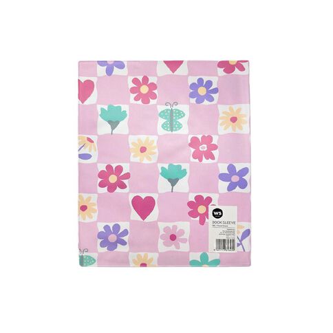 WS Book Sleeve Floral Check 1B5