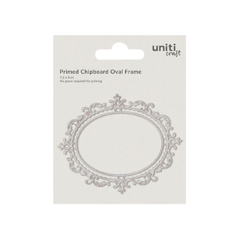 Primed Chipboard Oval Frame 1pc Little Birdie