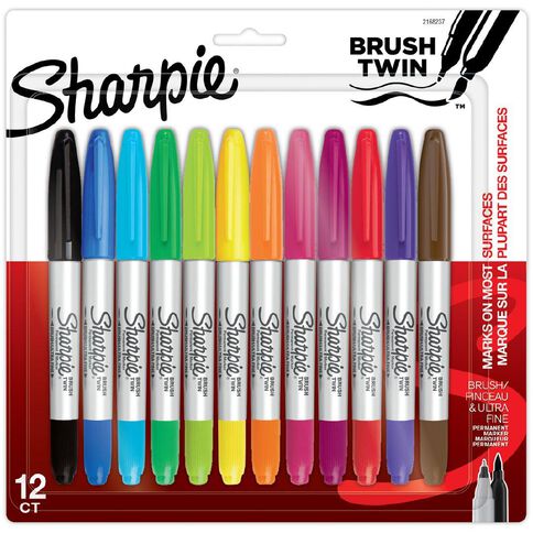 Sharpie Permanent Marker Brush Fine Twin Tip 12 Pack Sharpie Permanent Marker Brush Fine Twin Tip 12 Pack