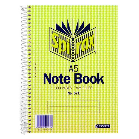 Spirax Notebook Spiral Carboard 300 Pages A5