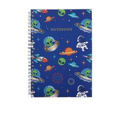 Kookie Space A5 Notebook All Over Print Blue