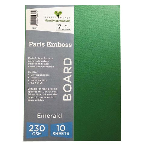 Direct Paper Paris Emboss 230gsm A4 10 Pack Emrald