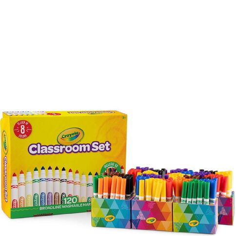 Crayola 120 Pack Ultra-Clean Washable Markers Classpack Multi-Coloured