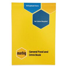 Marbig Food/Beverage Order Book Duplicate 50 Leaf Yellow Mid A6