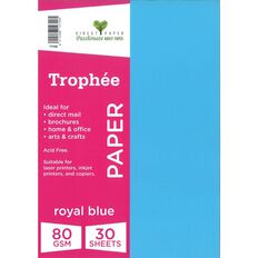 Trophee Paper 80gsm Royal Blue A4 30 Pack