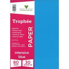 Trophee Paper 80gsm Intensive Blue A4 30 Pack