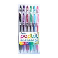 Pilot Pop'Lol Retractable Pen Gel Assorted Colours 6 Pack