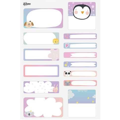Avery Kids Love Dream Shine School Labels 42 Labels 3 sheets