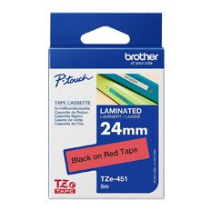 Brother TZEFX451 FLEXI ID Tape Black On Red 24mm x 8m
