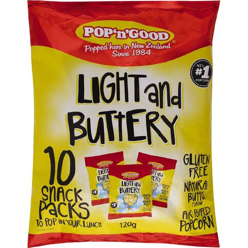 Pop N Good Light N Buttery 10 x 12g Lunch pack
