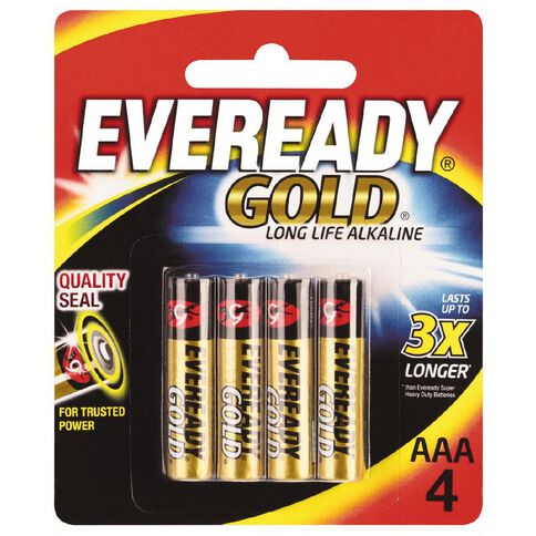 Eveready Gold Batteries AAA 4 Pack