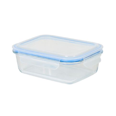 Living & Co Rectangle Glass Storage With Clip On Lid 1 Ltr Clear