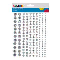 Kookie Adhesive Gem Stone Stickers 2 Sheets Silver