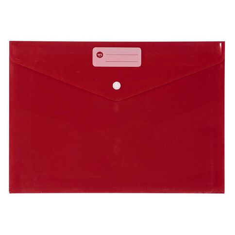 WS Document Envelope Single Dome Red Mid