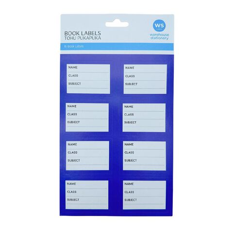 WS Colour Pop Book Labels Blue