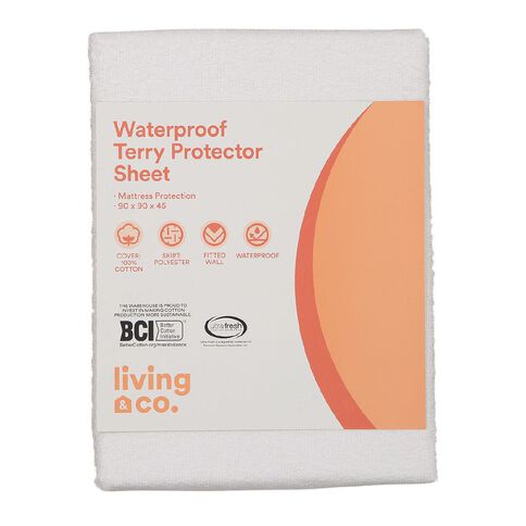 Living & Co Waterproof Protector Sheet 90cm x 90cm White
