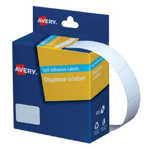 Avery White Rectangle Dispenser Stickers 24x16mm 800 Labels Handwritable