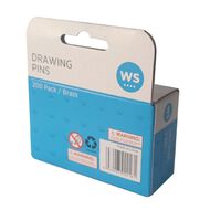 WS Drawing Pins 200 Pack Brass
