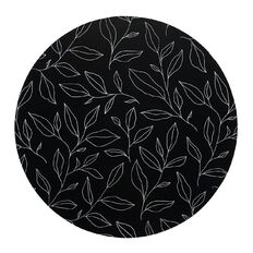 Living & Co Cork Placemat Round Leaf Black 33cm