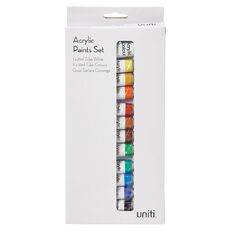 Uniti Acrylic Paint Set 11 x 12ml 1 x 21ml 12 Pack
