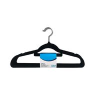 Living & Co Flocked Coat Hangers Black 8 Pack