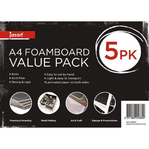 Jasart Foamboard 5mm A4 5 Pack