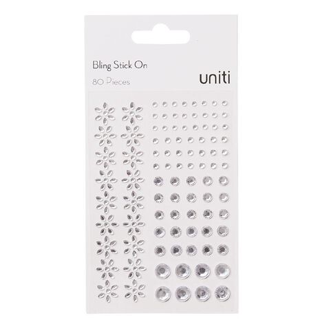 Uniti Bling Stickers Silver 80 Piece