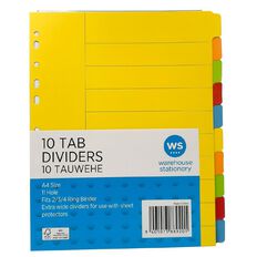 WS 10 Tab X Wide Coloured Divider