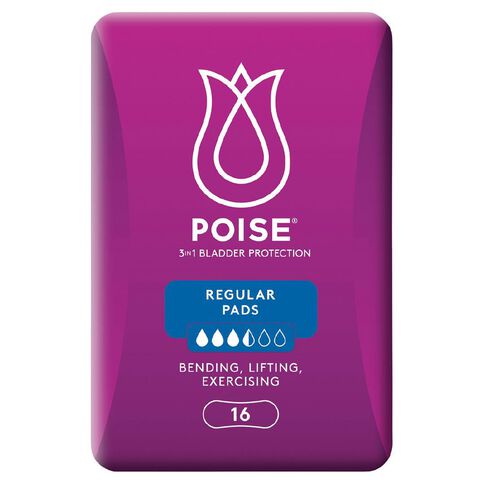 Poise Regular Pads 16 Pack