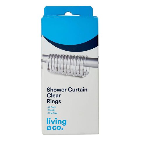 Living & Co Shower Curtain Rings White 12 Pack
