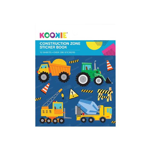 Kookie Mini Sticker Book 12 Sheets Contruction Zone