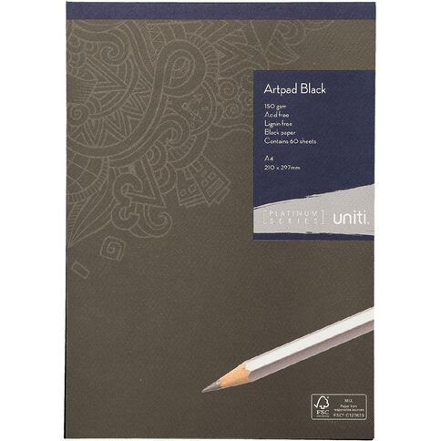 Uniti Platinum Art Pad Black A4