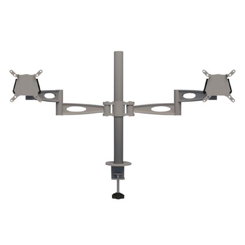 Accent Quick Ship Double Monitor Arm Silver