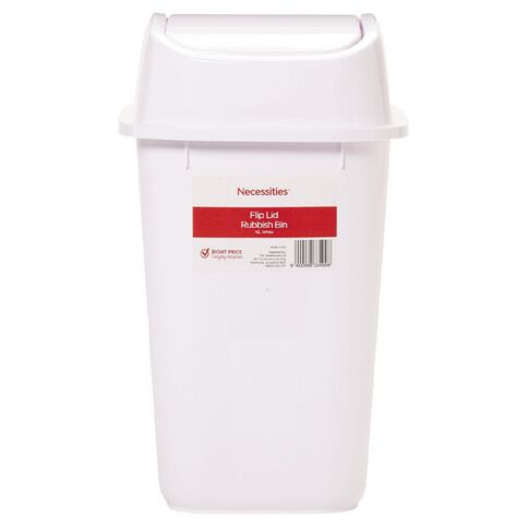 Living & Co Flip Lid Rubbish Bin White 15L