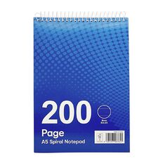WS Notebook Spiral At Top Blue A5