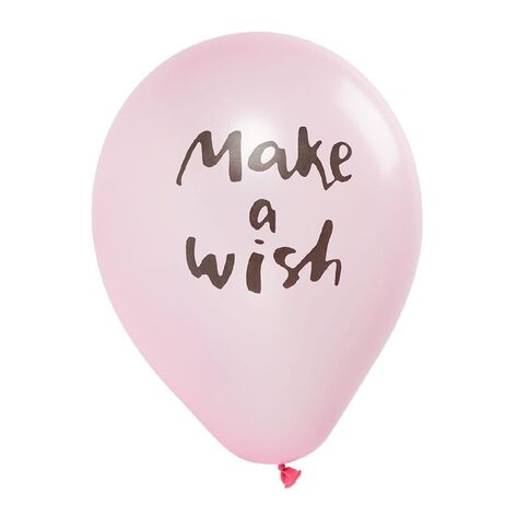 Party Inc Printed Balloons Make A Wish 25cm 12 Pack
