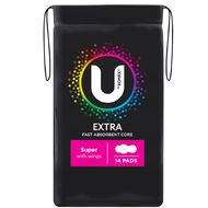 U By Kotex Super Wings Maxi Pads 14 Pack