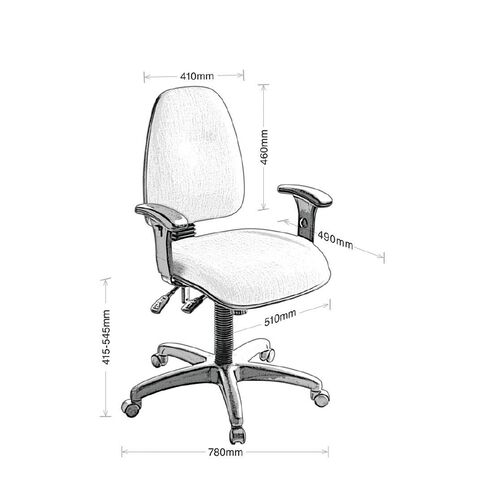 Eden Spectrum Deluxe 3 Lever Highback Ergonomic Chair with Arms Atlantic