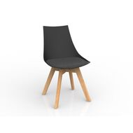 Luna Charcoal Grey Oak Base Chair Black