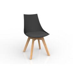 Luna Charcoal Grey Oak Base Chair Black