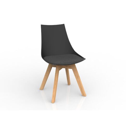 Luna Charcoal Grey Oak Base Chair Black
