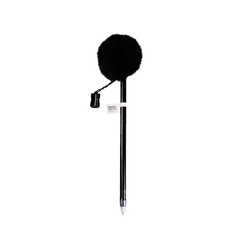 Kookie Pencil with Fluffy Top With Charm Black
