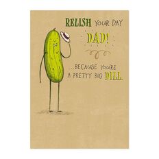 John Sands Father's Day Card Dad Hum Dad Relish Pickle Character