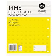 WS Pad Refill 14M5 Music Stave 30 Leaf Punched Yellow