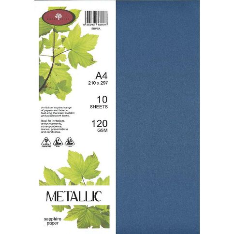 Direct Paper Metallic Paper 120gsm Sapphire A4 10 Pack
