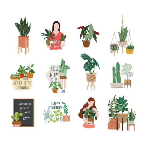 Uniti Plant Person Cardstock Die Cut Shapes