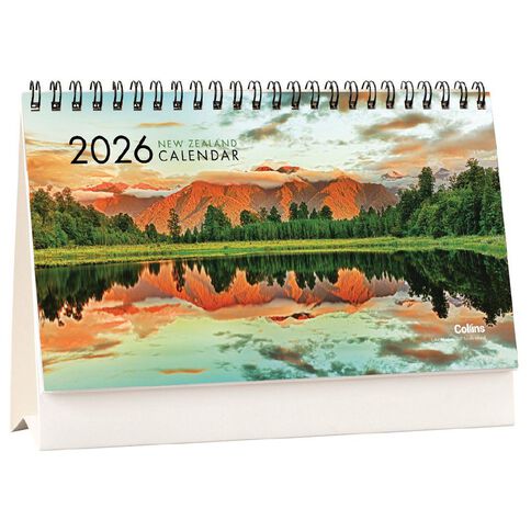 Collins 2026 Calendar Flip Over Desk NZ 217x100mm