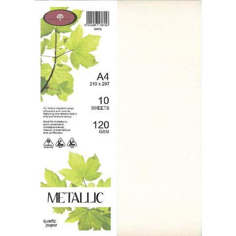 Direct Paper Metallic Paper 120gsm Quartz A4 10 Pack